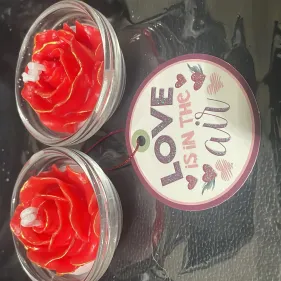 Pareja de rosas con base de cristal — imagen 4