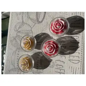 Pareja de rosas con base de cristal miniatura 2