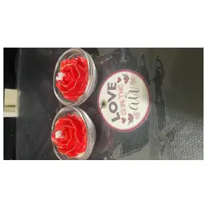Pareja de rosas con base de cristal miniatura 4