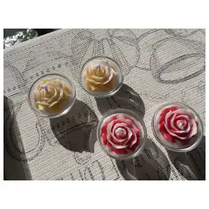Pareja de rosas con base de cristal miniatura 6