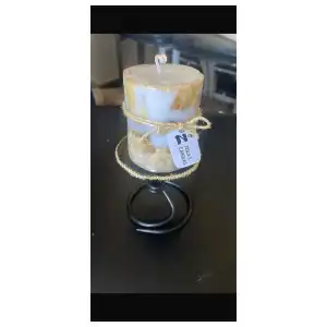 Vela de pétalos de rosa y flores lavanda miniatura 2